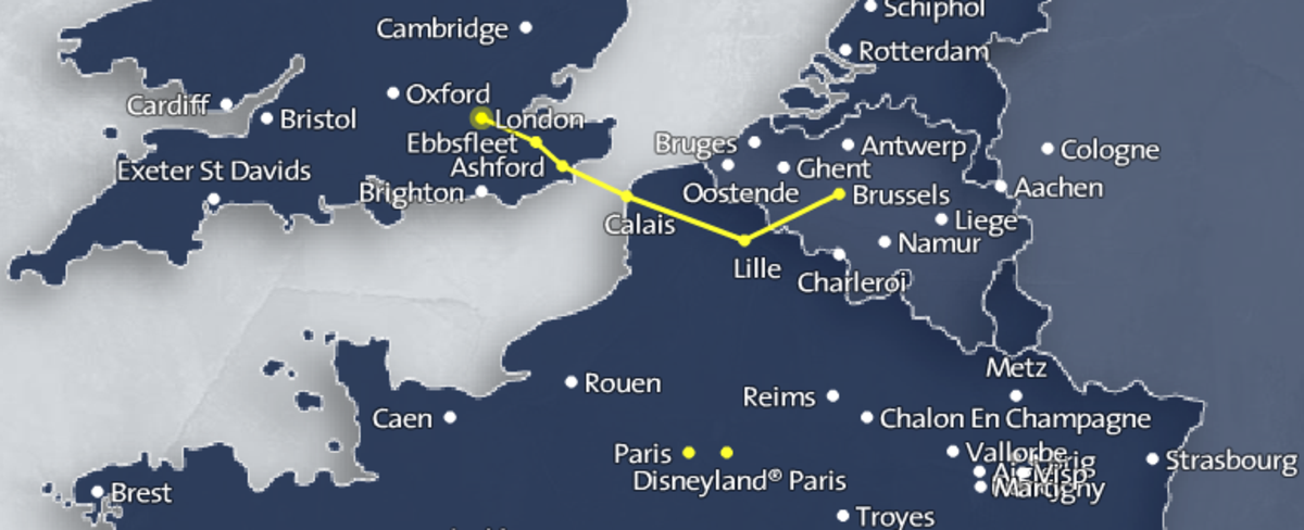 O trajeto: Londres - Bruxelas