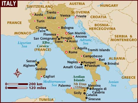 mapa da itália