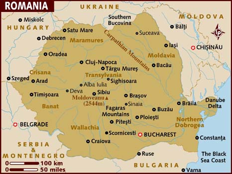 mapa romênia